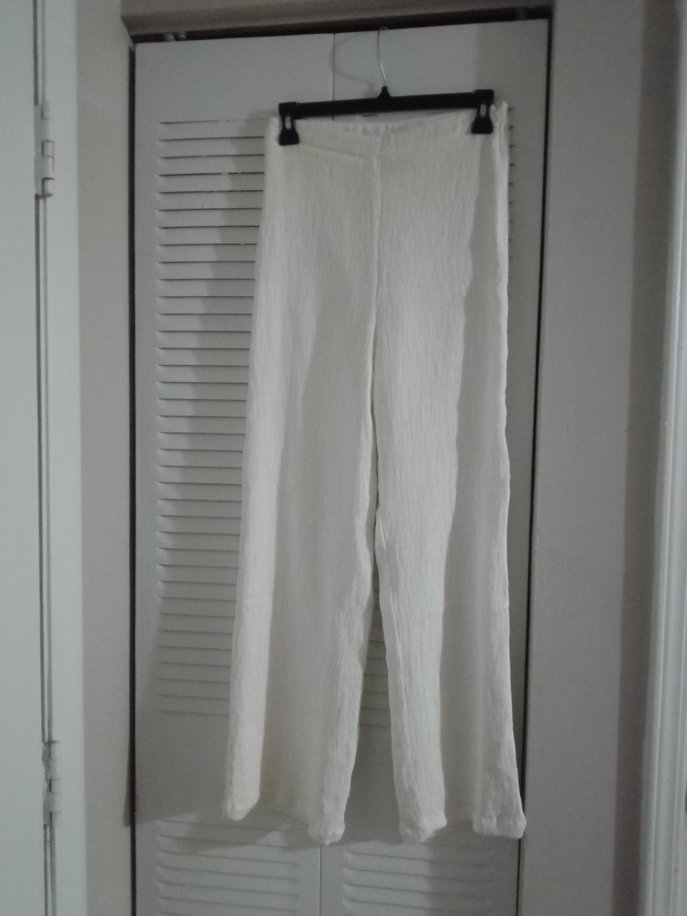 Lulu's Cream Gauze Wide-Leg Pants